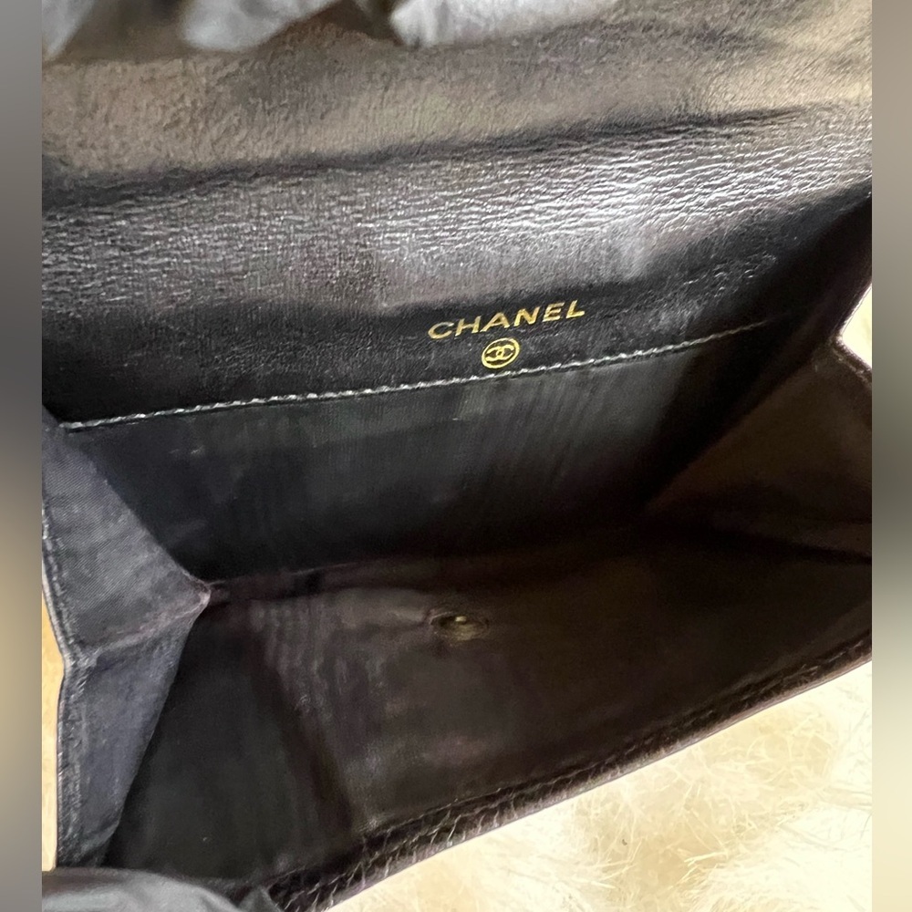 Authentic Chanel Black Caviar Leather Bi-Fold Wallet - Picture 11 of 12